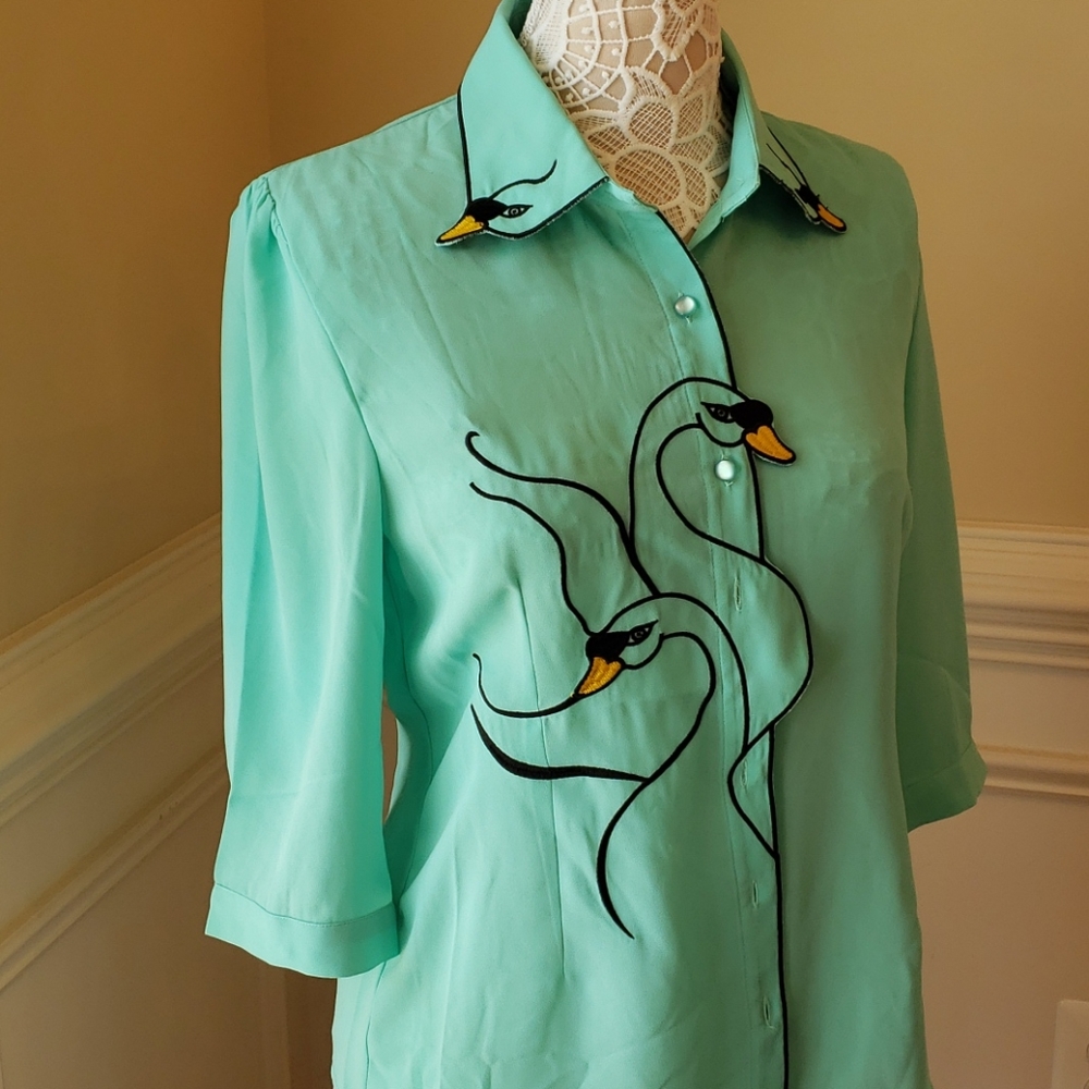 Vintage Swan Lake Blouse